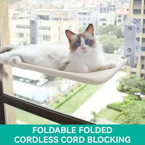 Foldable Cat Cordless Window Hammock